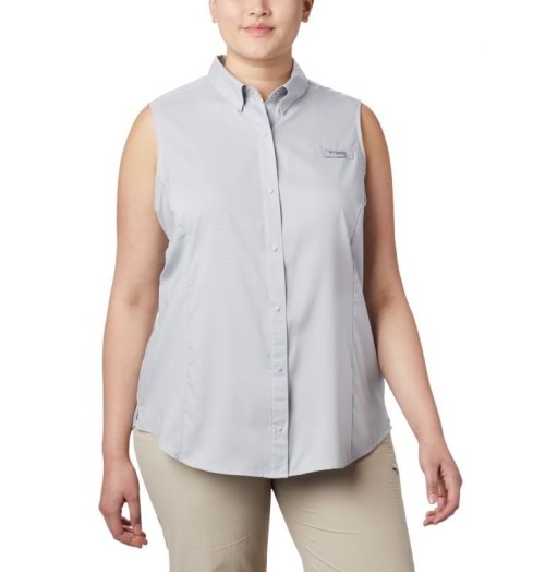 Columbia PFG Tamiami Ermeløse Skjorte Dame Lyse Grå | Plus Size 86029Y